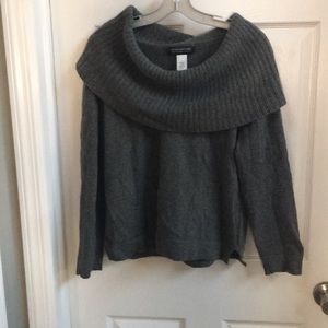 Cashmere Size Med Gray Cowl Neck Sweater